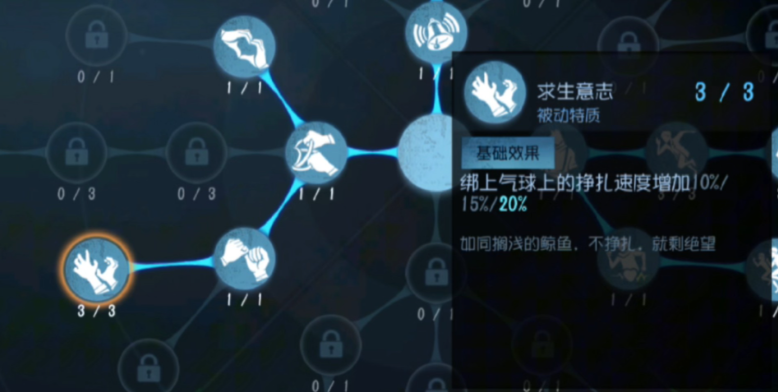 第五人格三层挣扎是哪个天赋