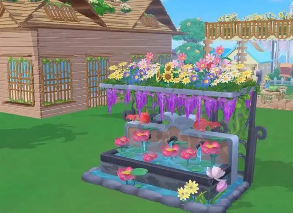 摩尔庄园紫藤花架怎么放