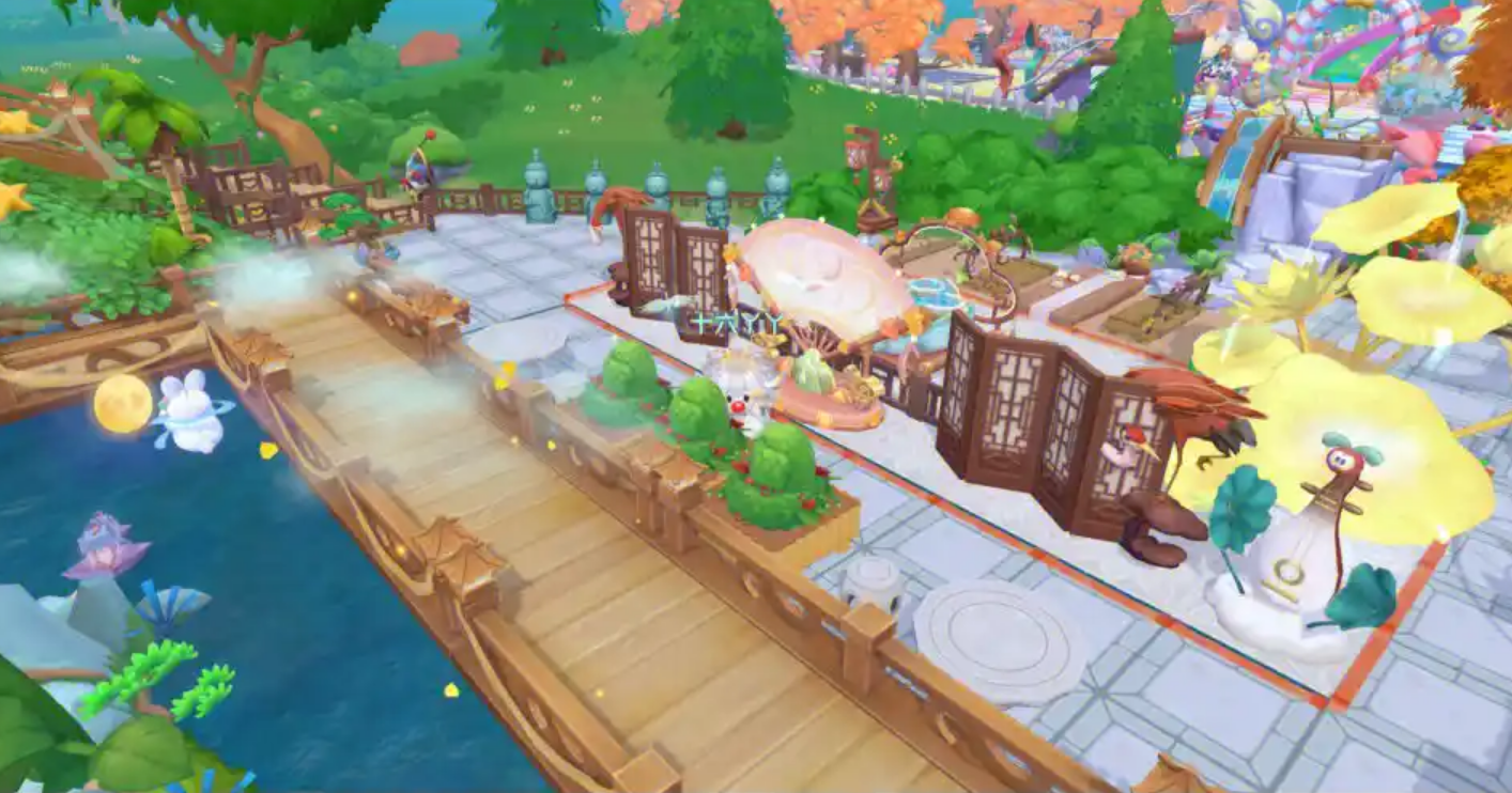 摩尔庄园紫藤花架怎么放