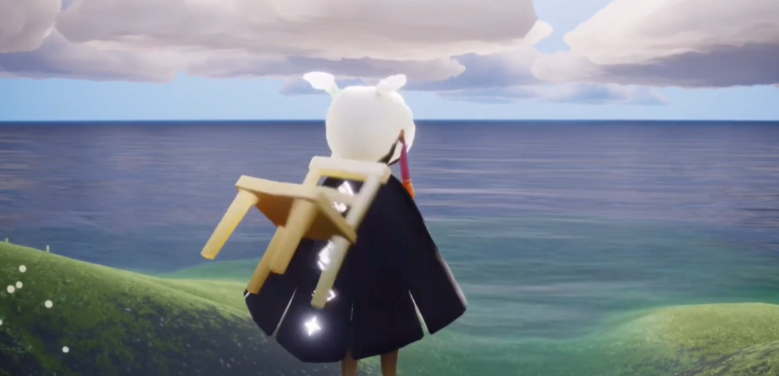 光遇怎么把一只脚踏在凳子背